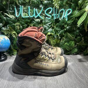 Simms G3 Guide Boots Men’s 10 Dark Elkhorn Nubuck Leather Wading Fishing Vibram